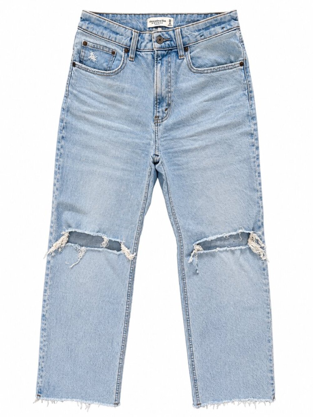 Abercrombie Fitch The 90s Relaxed Jean Distressed High Rise Curve Love Sz 26 2S